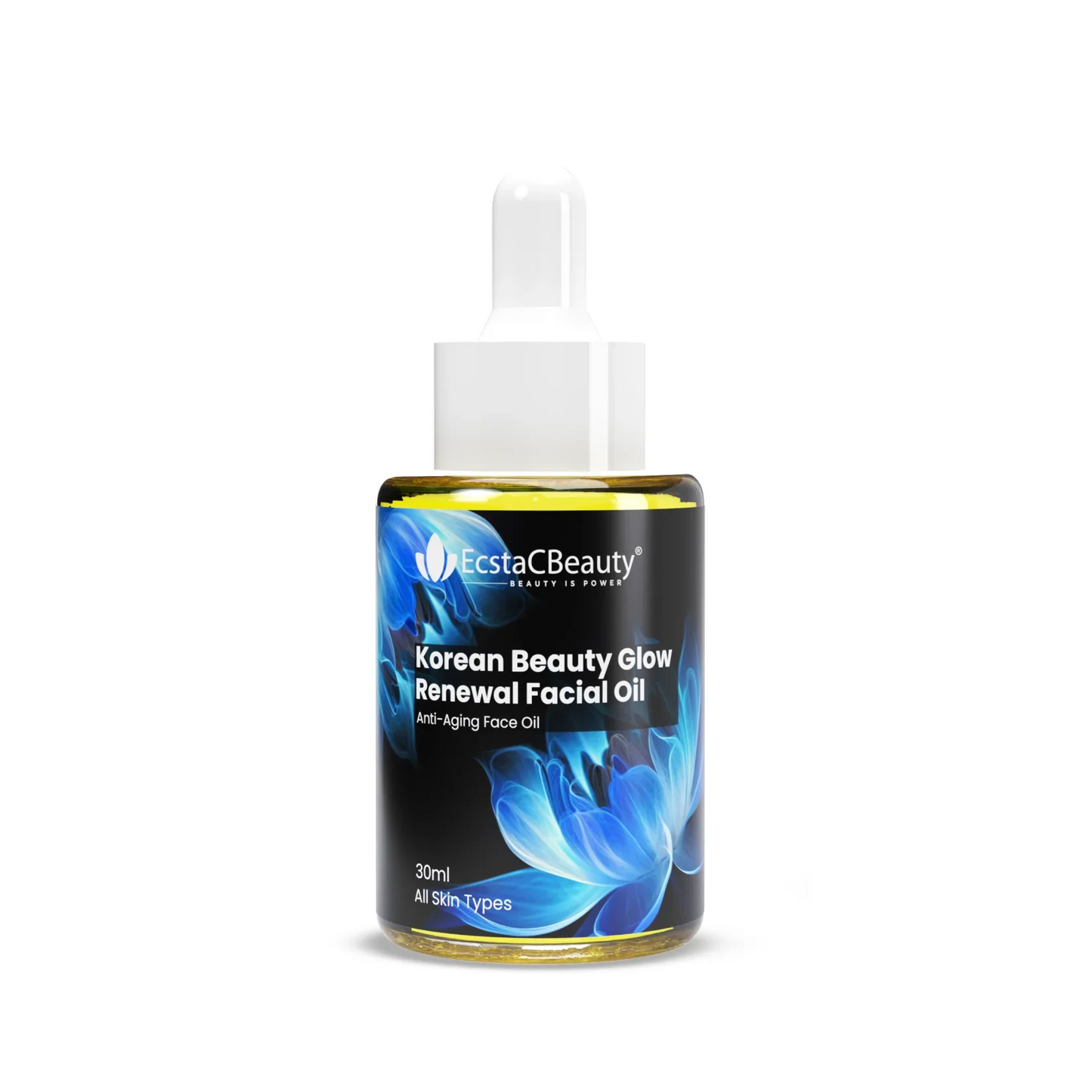 EcstaCBeauty Korean Beauty Glow Facial Oil | Anti-Aging Renewal Face Oil | Deep Hydration & Skin Radiance | Lightweight & Non-Greasy | 100% Paraben & Toxin Free | All Skin Types (30ml)