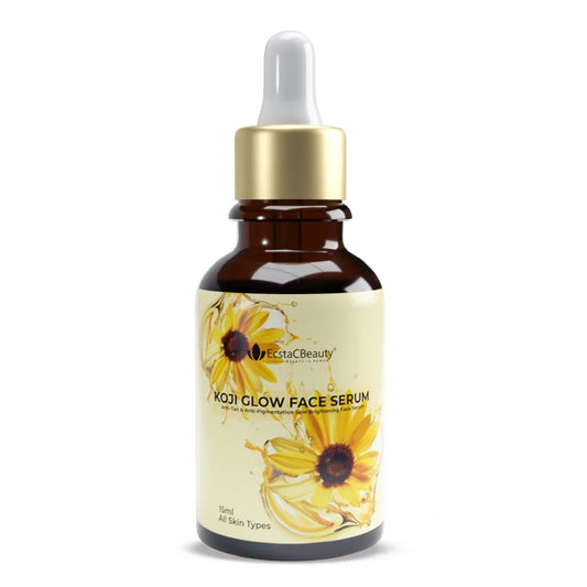 EcstaCBeauty Kojic Glow Face Serum | Anti-Tan & Anti-Pigmentation Skin Brightening Serum | Lightweight & Fast Absorbing | 100% Paraben & Toxin Free | All Skin Types 15ML