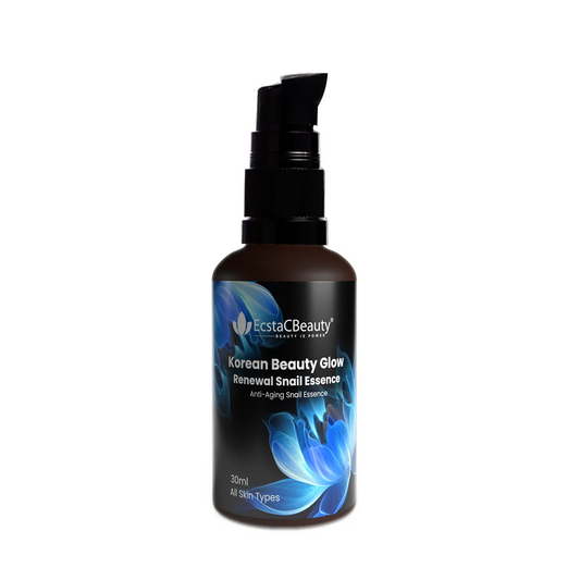 EcstaCBeauty Korean Beauty Glow | Renewal Snail Essence for Face | Anti-Aging & Hydrating Snail Mucin Serum | Restores, & Nourishes Skin | 100% Paraben & Toxin Free | All Skin Types (30ml)