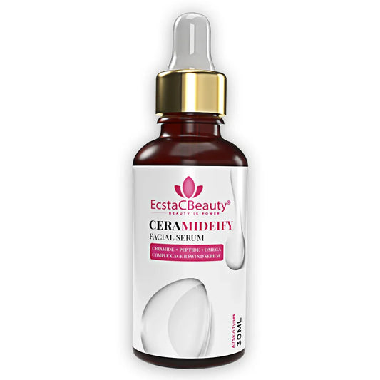 EcstaCBeauty Ceramideify Facial Serum | Hydrating & Anti-Aging Serum with Ceramide, Peptide & Omega Complex | Restores Skin Barrier & Reduces Fine Lines | All Skin Types (30ml)