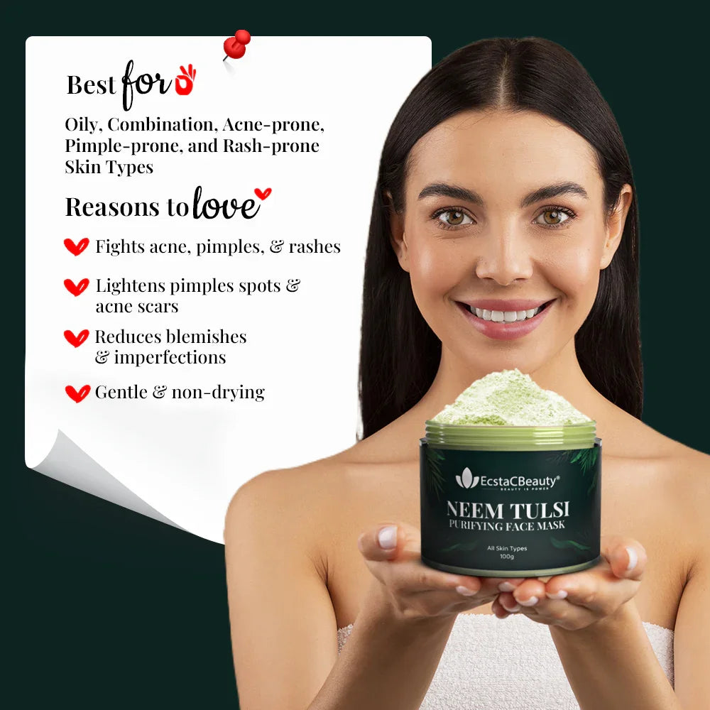 Neem Tulsi Purifying Face Mask for Acne & Pimple Control