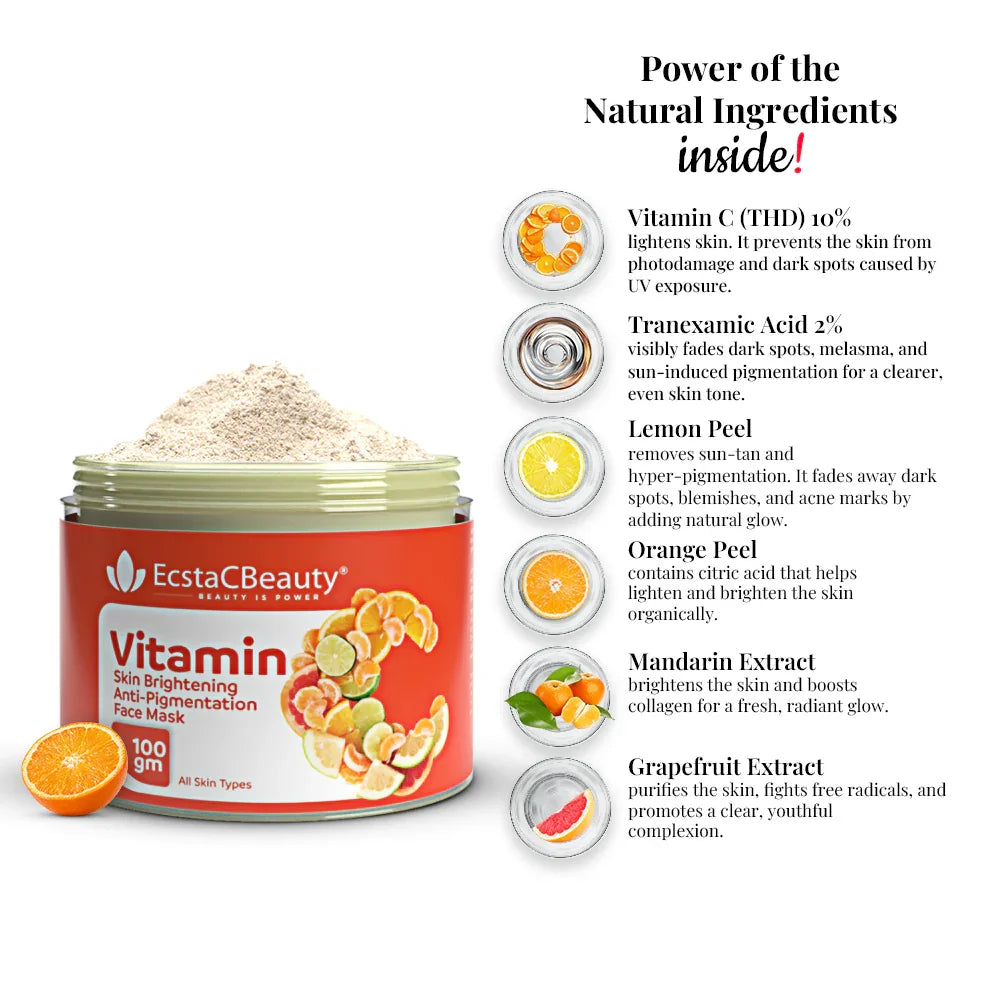 Vitamin C Skin Brightening Anti- Pigmentation Face Mask