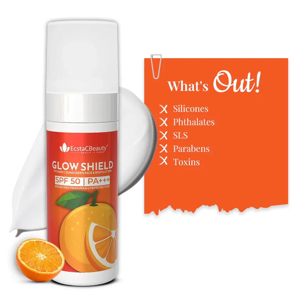 Glow Shield SPF 50 PA+++ Vitamin C Sunscreen Face & Body Lotion