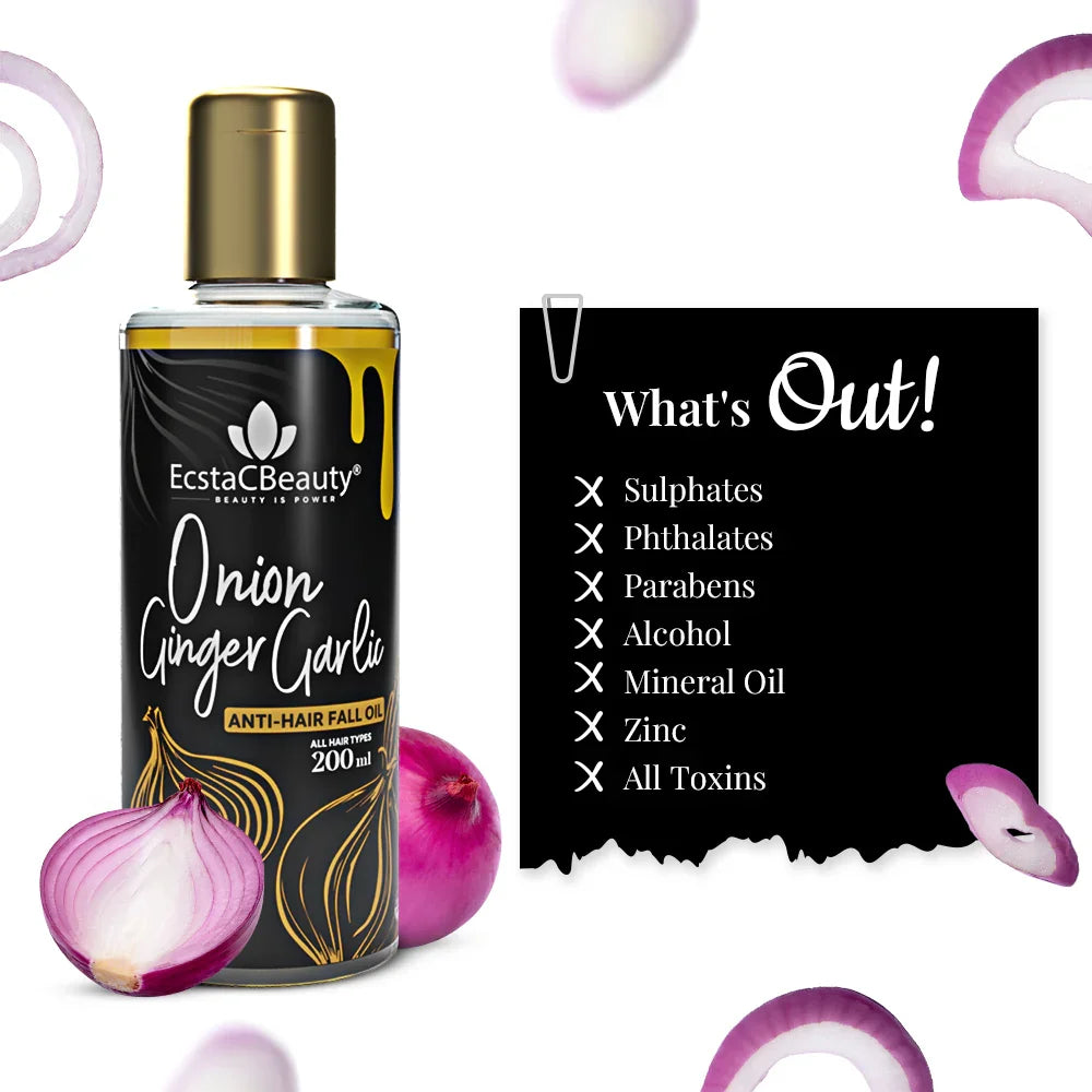 Onion Ginger Garlic Hair Oil for Hair Fall Control