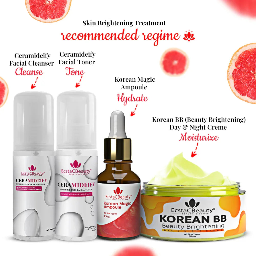 EcstaCBeauty Korean Magic Ampoule | Advanced Hydrating & Brightening Serum | Deep Skin Repair with Potent Actives | 100% Paraben & Toxin Free | All Skin Types (15ml)