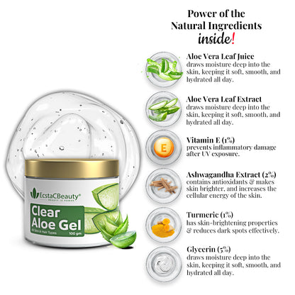 Clear Aloe Gel with Vitamin E, Ashwagandha & Turmeric