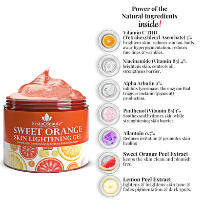 Sweet Orange Skin Lightening Gel with Vitamin C THD (5%), Niacinamide (4%) & Alpha Arbutin (2%)